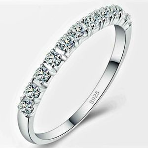 Silver Cubic Zirconia Half-Eternity Ring/Band